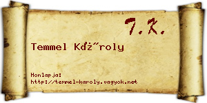 Temmel Károly névjegykártya