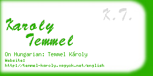 karoly temmel business card